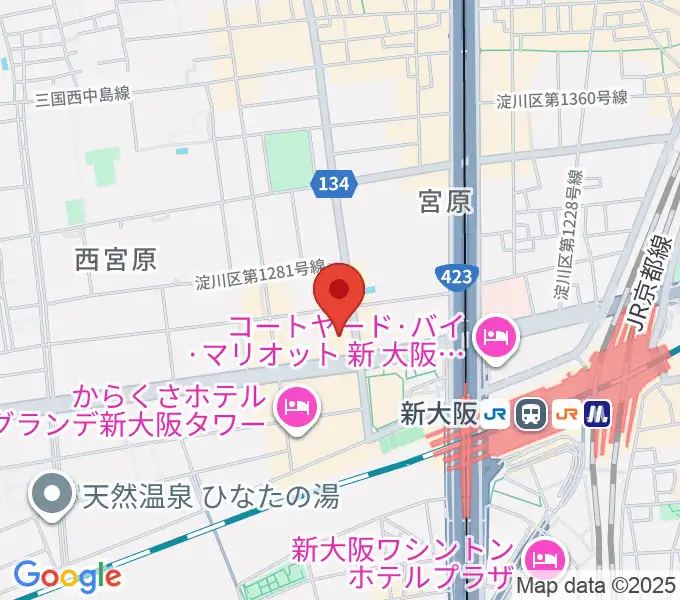 メルパルク大阪ホールの地図