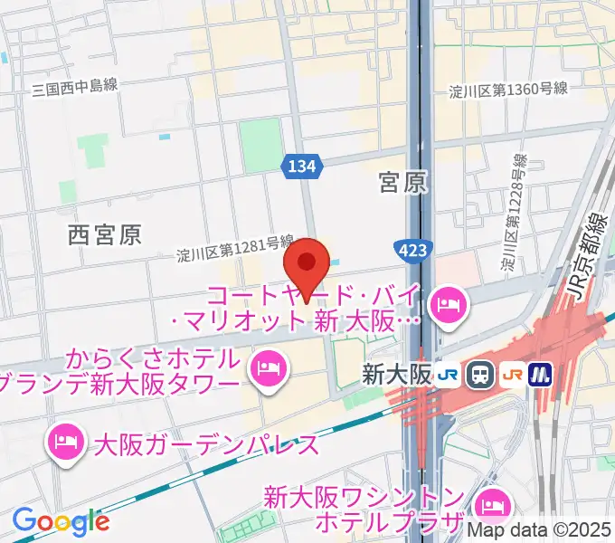 メルパルク大阪ホールの地図