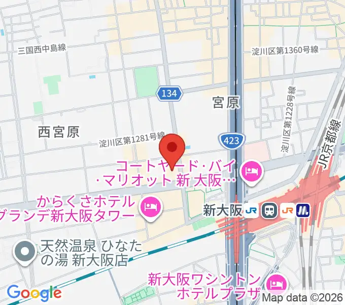 メルパルク大阪ホールの地図