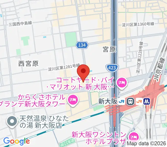 メルパルク大阪ホールの地図