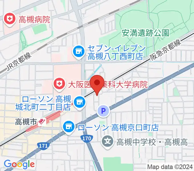 マリ音楽教室高槻の地図