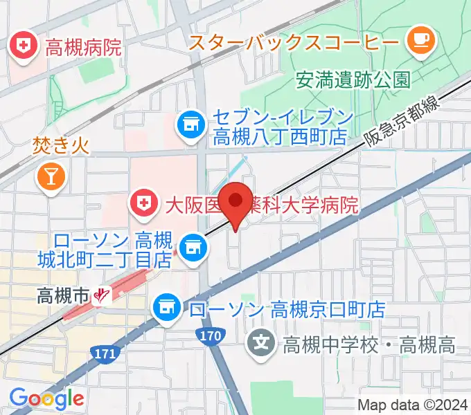 マリ音楽教室高槻の地図