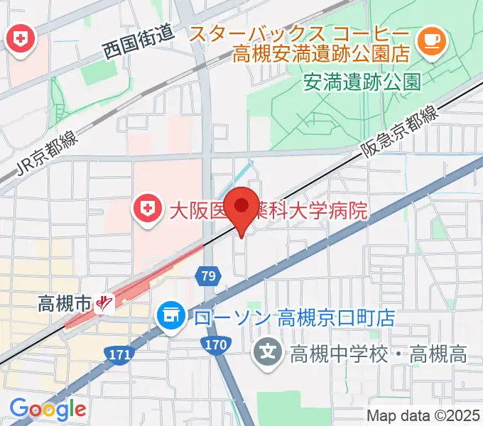 マリ音楽教室高槻の地図