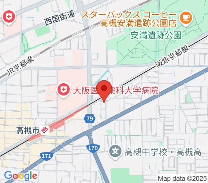 マリ音楽教室高槻の地図