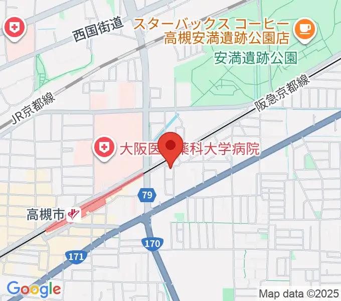 マリ音楽教室高槻の地図