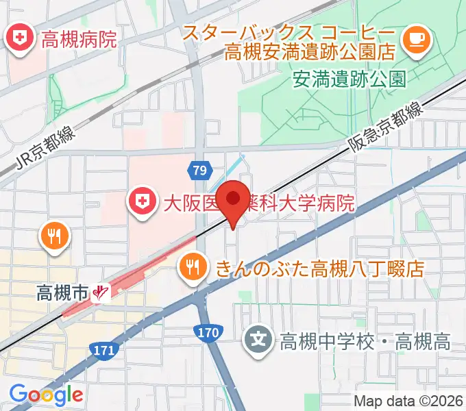 マリ音楽教室高槻の地図