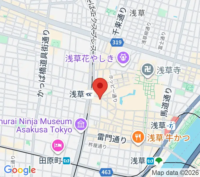 浅草演芸ホールの地図