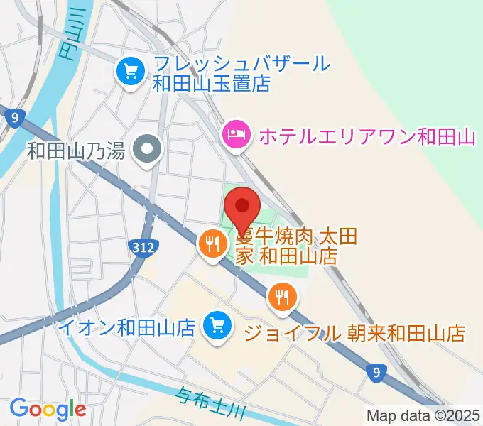和田山ジュピターホールの地図