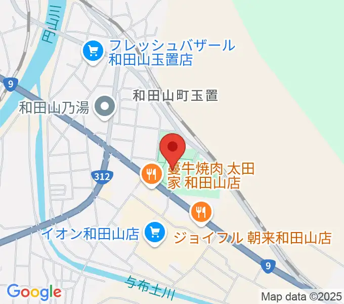 和田山ジュピターホールの地図