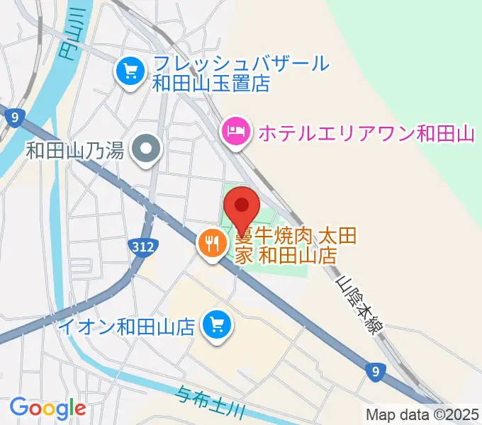 和田山ジュピターホールの地図