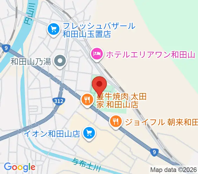 和田山ジュピターホールの地図