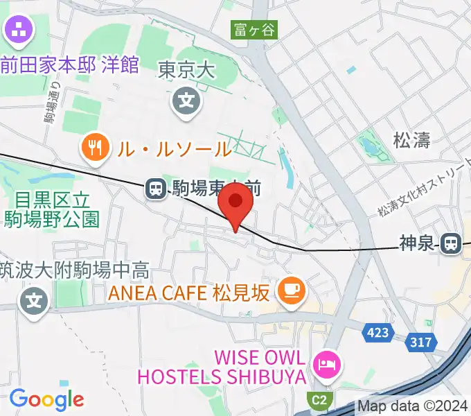 こまばアゴラ劇場の地図