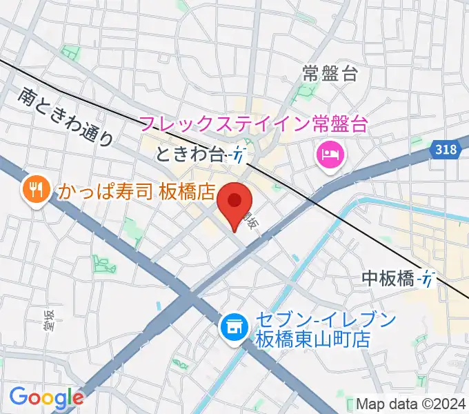 いけぶくろ楽器 ときわ台本店の地図