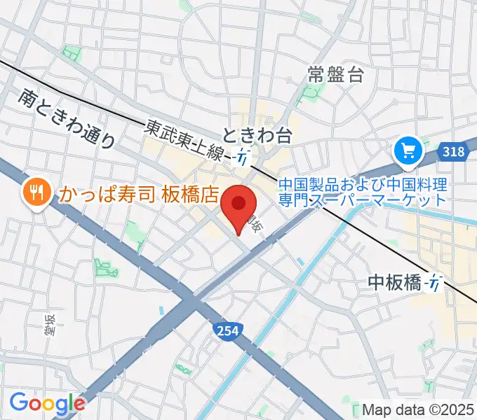 いけぶくろ楽器 ときわ台本店の地図