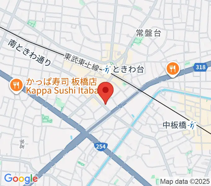 いけぶくろ楽器 ときわ台本店の地図