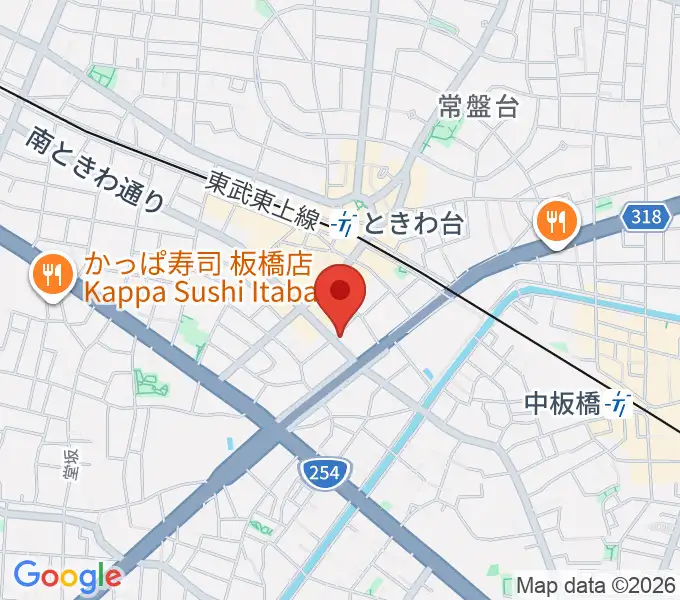 いけぶくろ楽器 ときわ台本店の地図