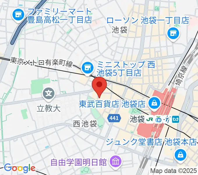 いけぶくろ楽器 池袋西口センターの地図