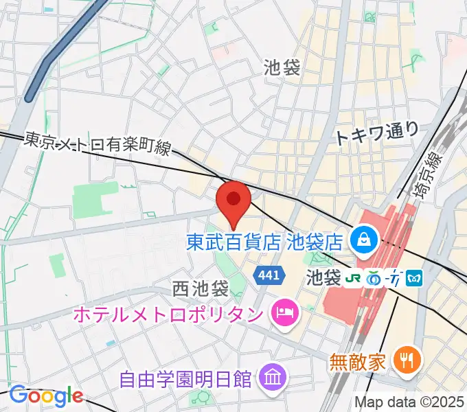 いけぶくろ楽器 池袋西口センターの地図