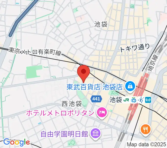 いけぶくろ楽器 池袋西口センターの地図