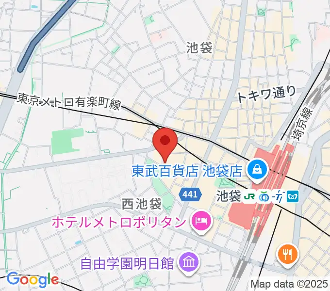 いけぶくろ楽器 池袋西口センターの地図