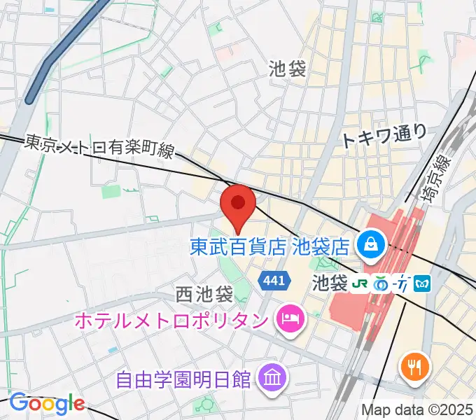 いけぶくろ楽器 池袋西口センターの地図