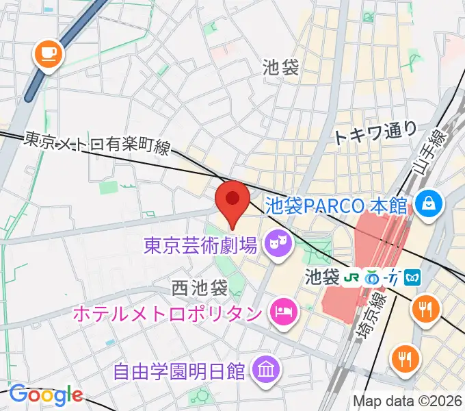 いけぶくろ楽器 池袋西口センターの地図