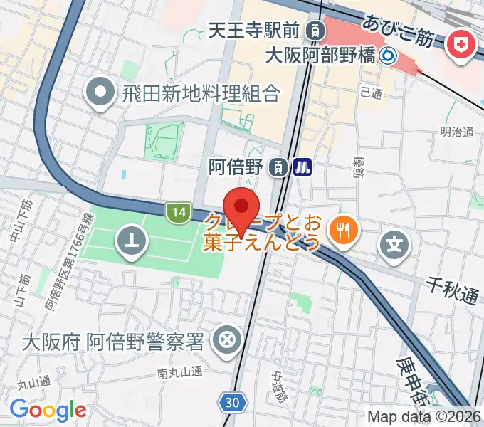 阿倍野区民センターの地図