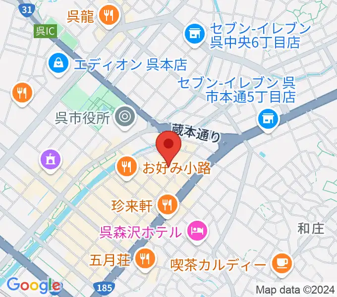 なかやま楽器 呉本店の地図