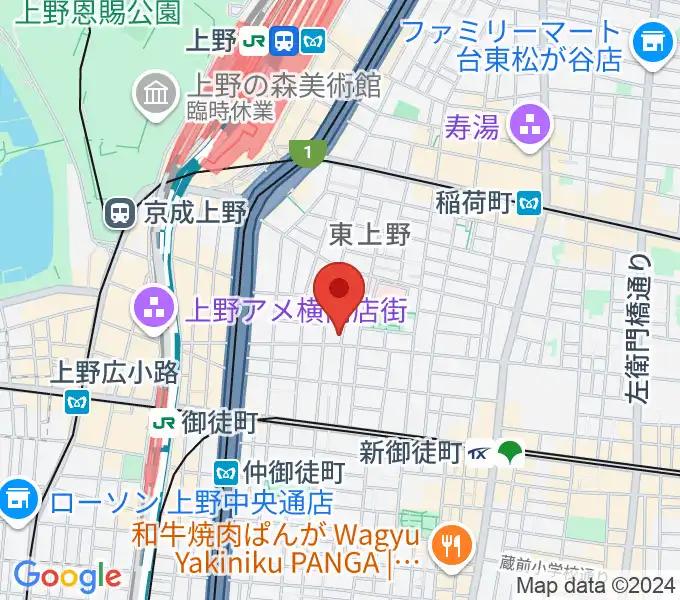 上野小劇場の地図