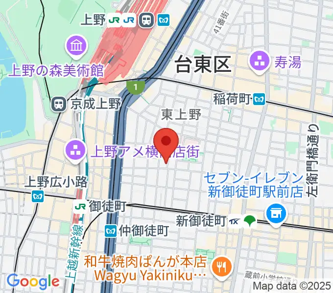 上野小劇場の地図