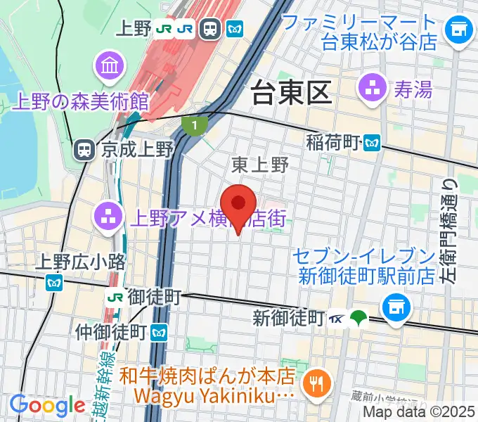 上野小劇場の地図