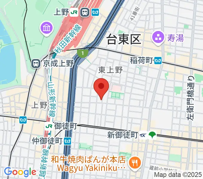 上野小劇場の地図