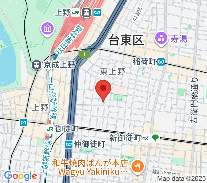 上野小劇場の地図