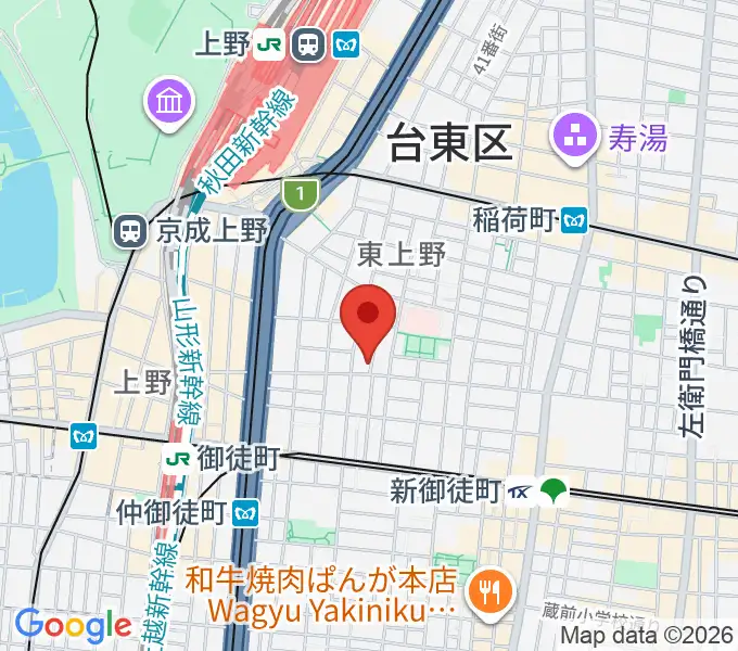 上野小劇場の地図