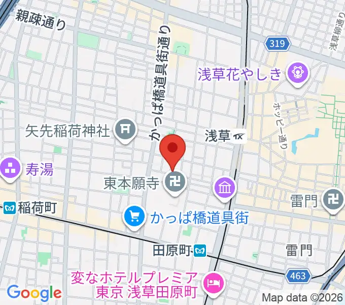 あさくさ劇亭の地図