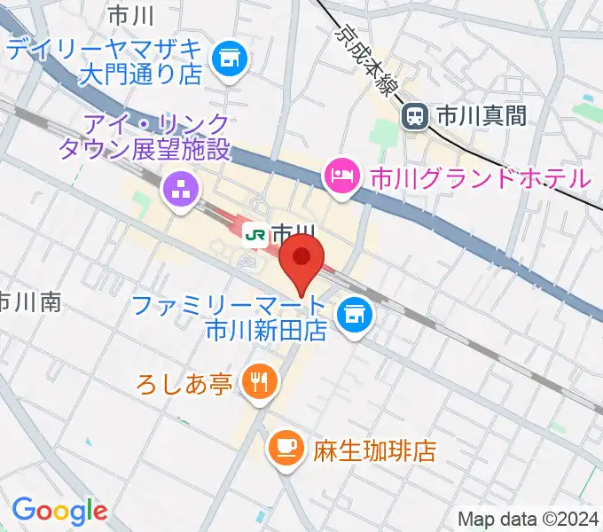 三陽楽器店 ヤマハ市川音楽センターの地図