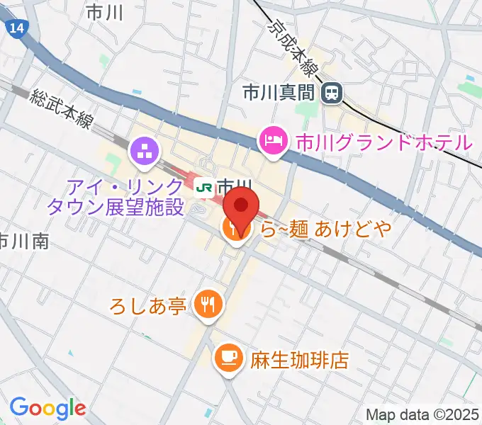 三陽楽器店 ヤマハ市川音楽センターの地図