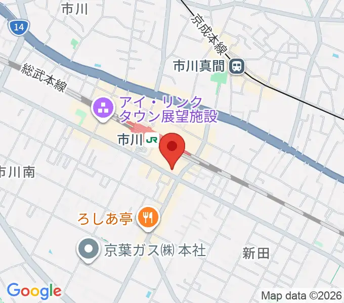 三陽楽器店 ヤマハ市川音楽センターの地図