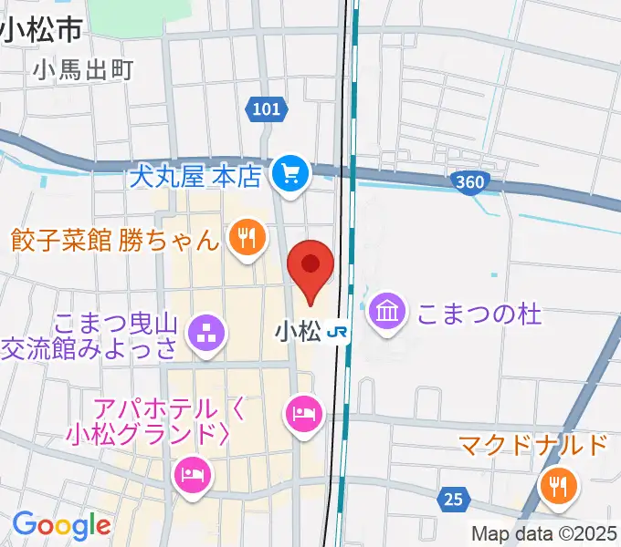 石川県小松市團十郎芸術劇場うららの地図