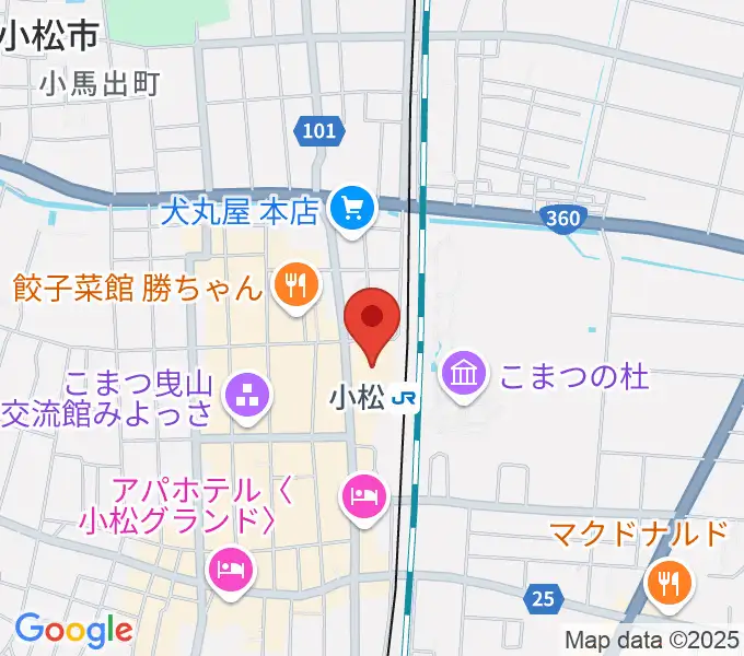 石川県小松市團十郎芸術劇場うららの地図