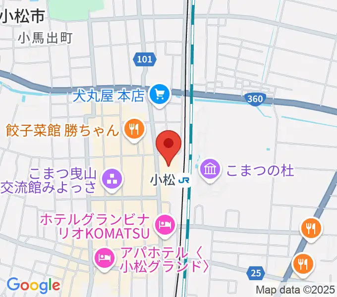 石川県小松市團十郎芸術劇場うららの地図
