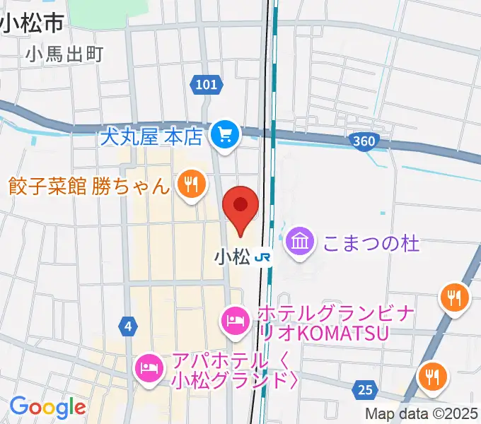 石川県小松市團十郎芸術劇場うららの地図