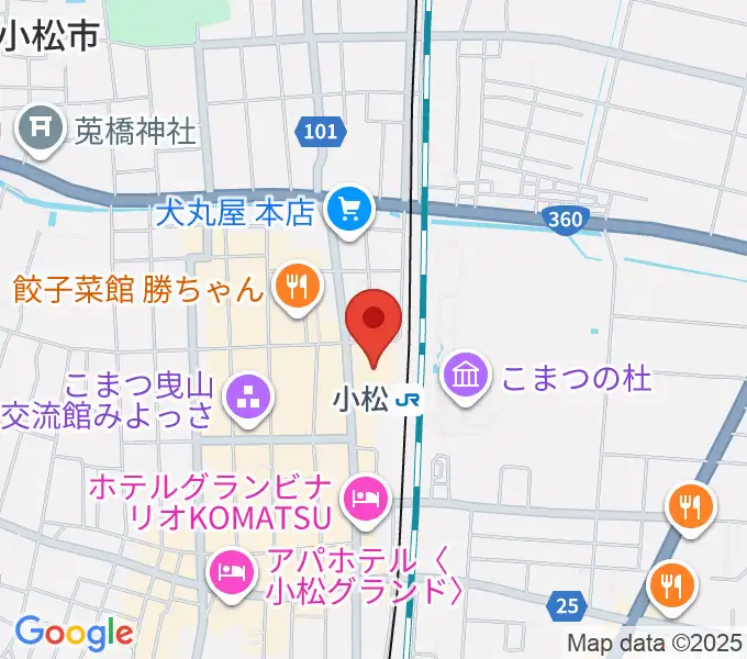 石川県小松市團十郎芸術劇場うららの地図