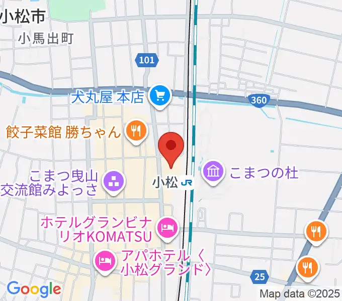 石川県小松市團十郎芸術劇場うららの地図