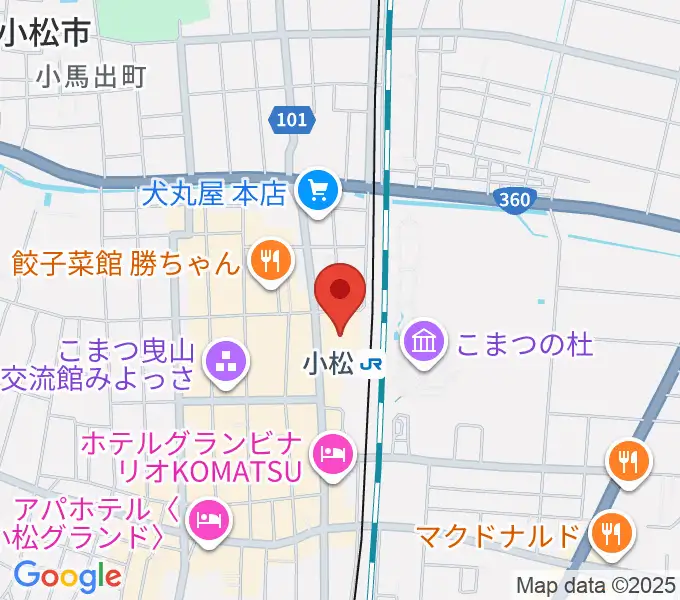 石川県小松市團十郎芸術劇場うららの地図