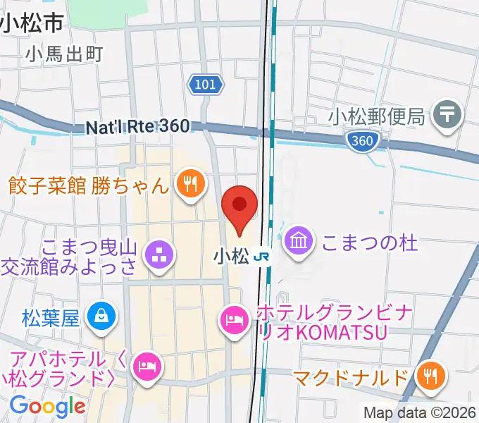 石川県小松市團十郎芸術劇場うららの地図