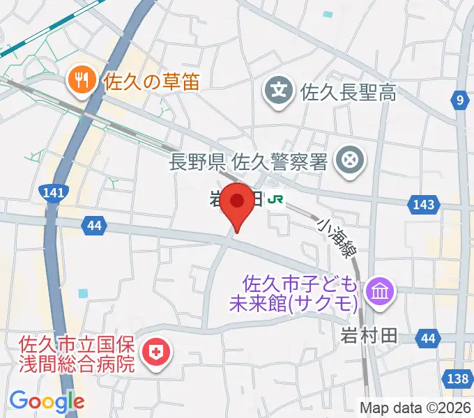 ヒオキ楽器 佐久平センターの地図