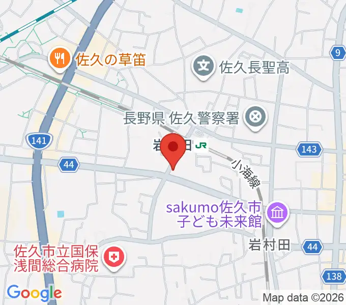 ヒオキ楽器 佐久平センターの地図