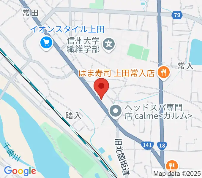 ヒオキ楽器 ユニスタイル上田センターの地図