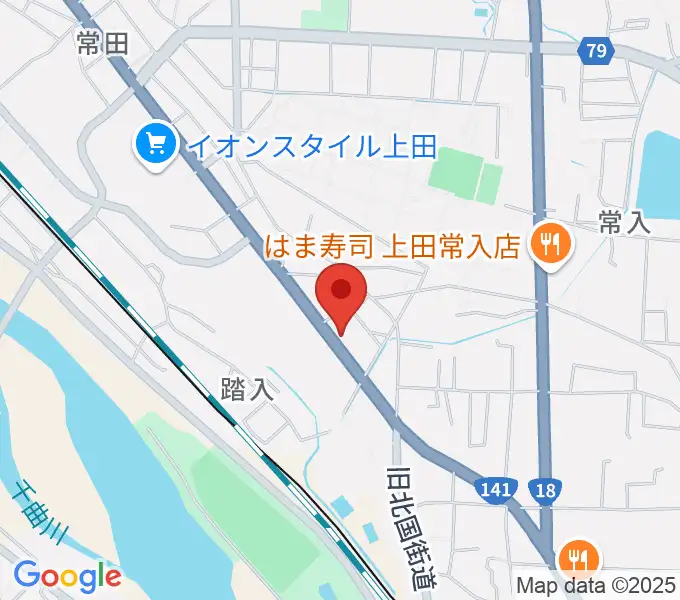 ヒオキ楽器 ユニスタイル上田センターの地図